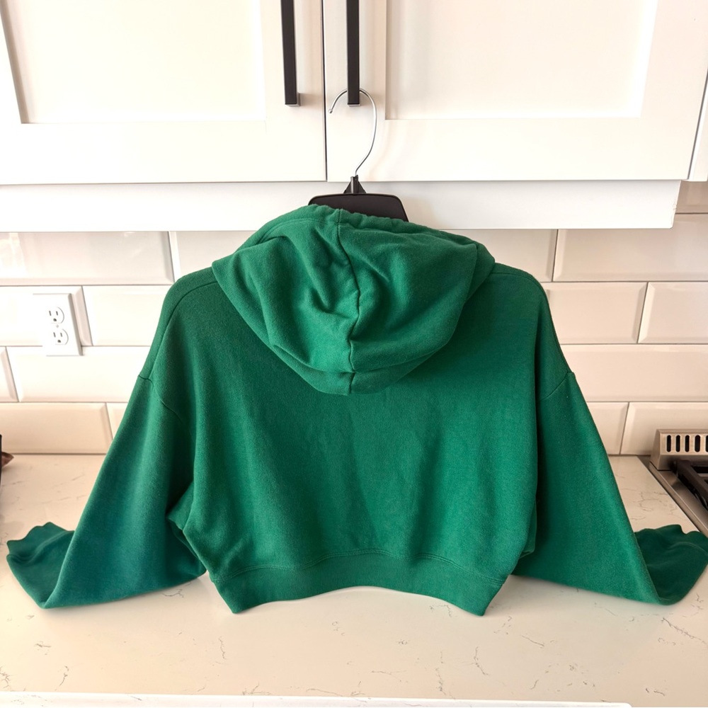 PINK Victoria's Secret Garnet Green Cropped Hoodie - Picture 3 of 6